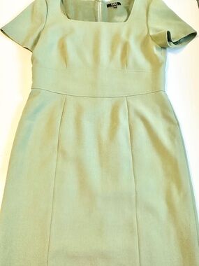 Alex Marie Sage Green Short-Sleeve Midi Dress